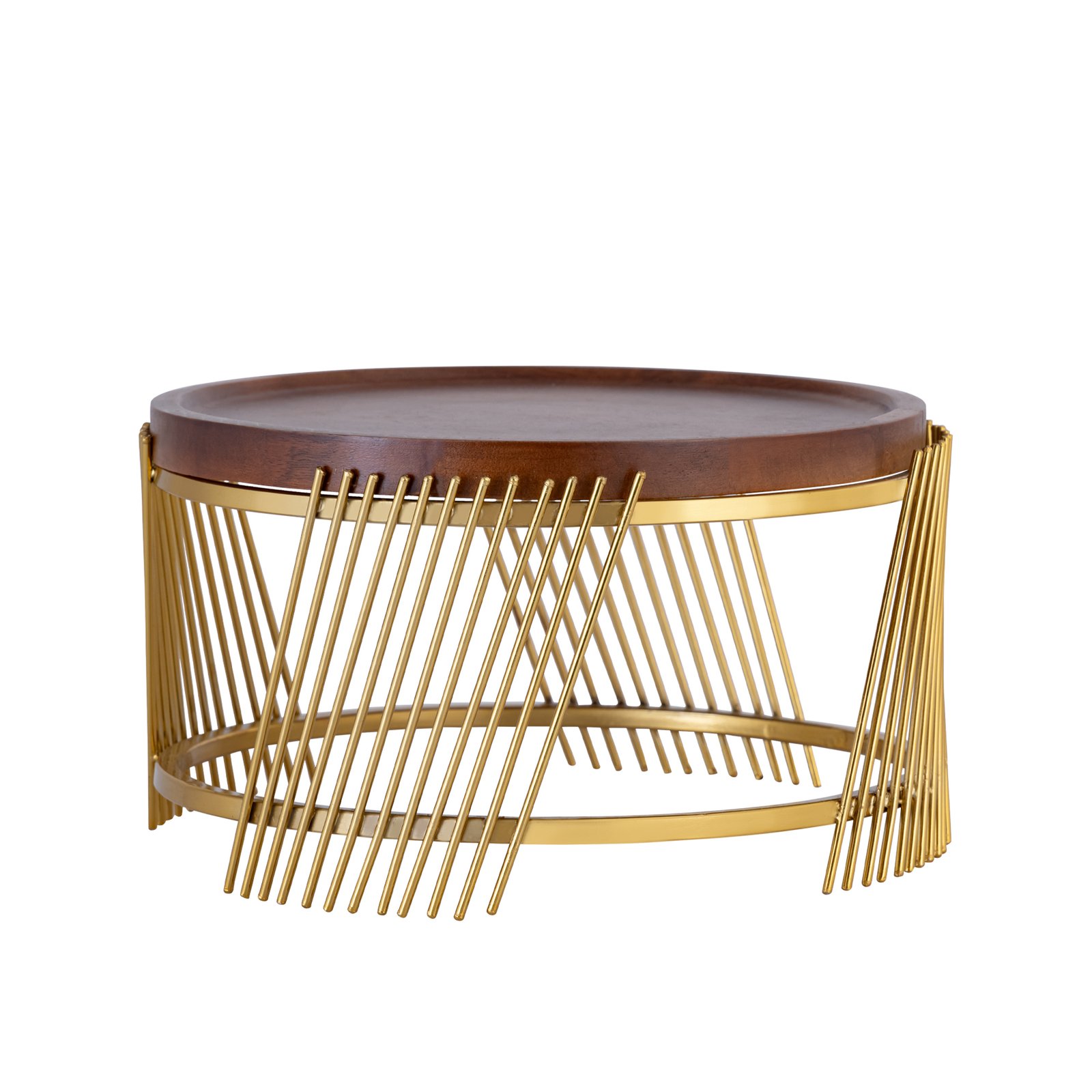 Decowill Brass Cake Stand with Wooden Top | Pizza Stand | Multipurpose Dessert Decorating Stand photo 5