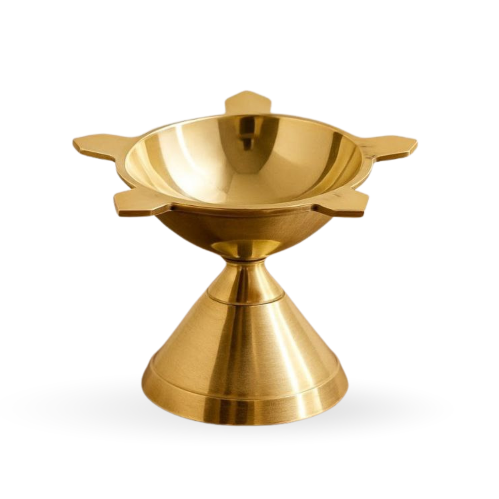 Decowill Pure Brass Panchmukhi Diya | Diya for Pooja | Pack of 2 photo 2
