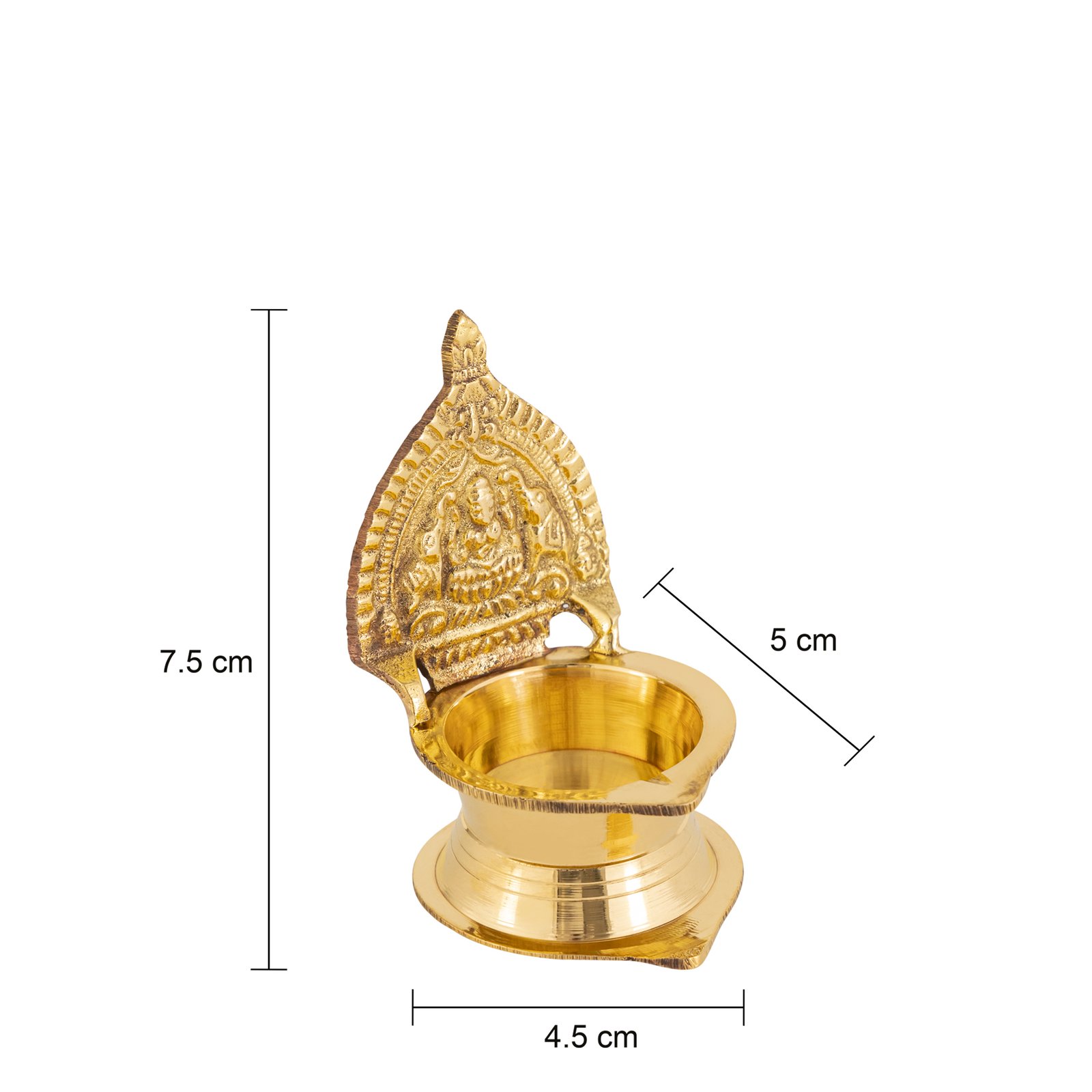 Decowill Pure Brass Kamakshi Devi Diya | Pack of 2 | Deepak for Pooja photo 4