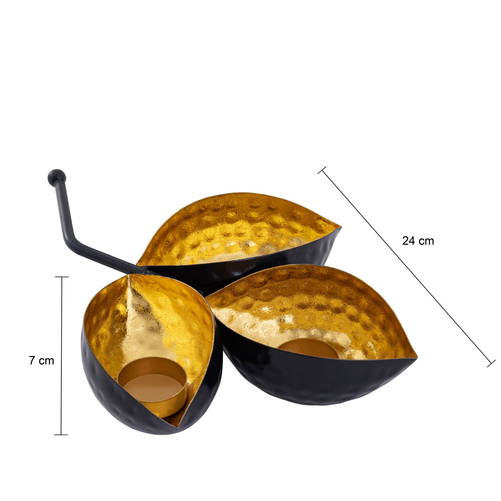 Decowill Iron Candle Holder Leaf Eye Shaped | Tealight Candle Holder for Decoration photo 2